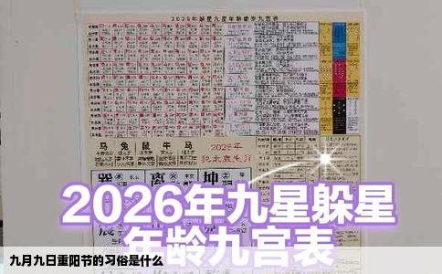九月九日重阳节的习俗是什么