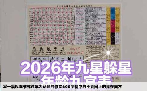 写一篇以春节或过年为话题的作文600字初中的不要网上的我在南方