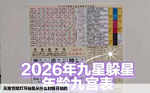 元宵节观灯习俗是从什么时候开始的